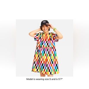 Pride Rainbow Checkered Skater Dress